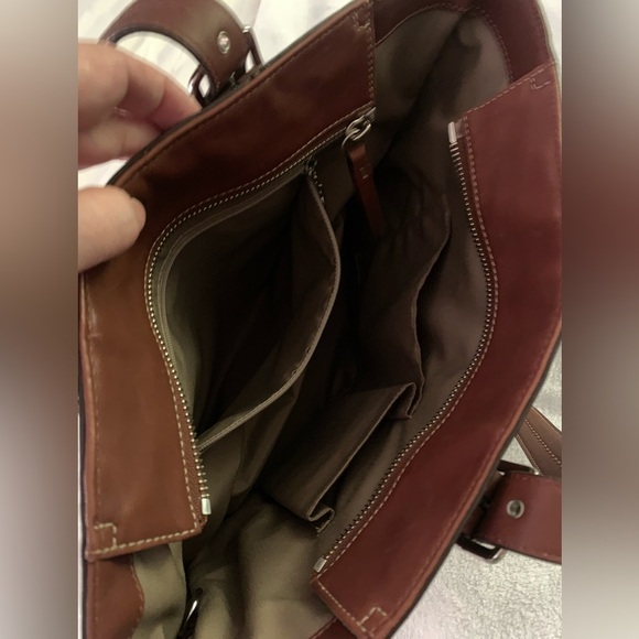 Coach Hampton Vintage Cognac Smooth Leather Tote Shoulder Bag - Picture 14 of 16